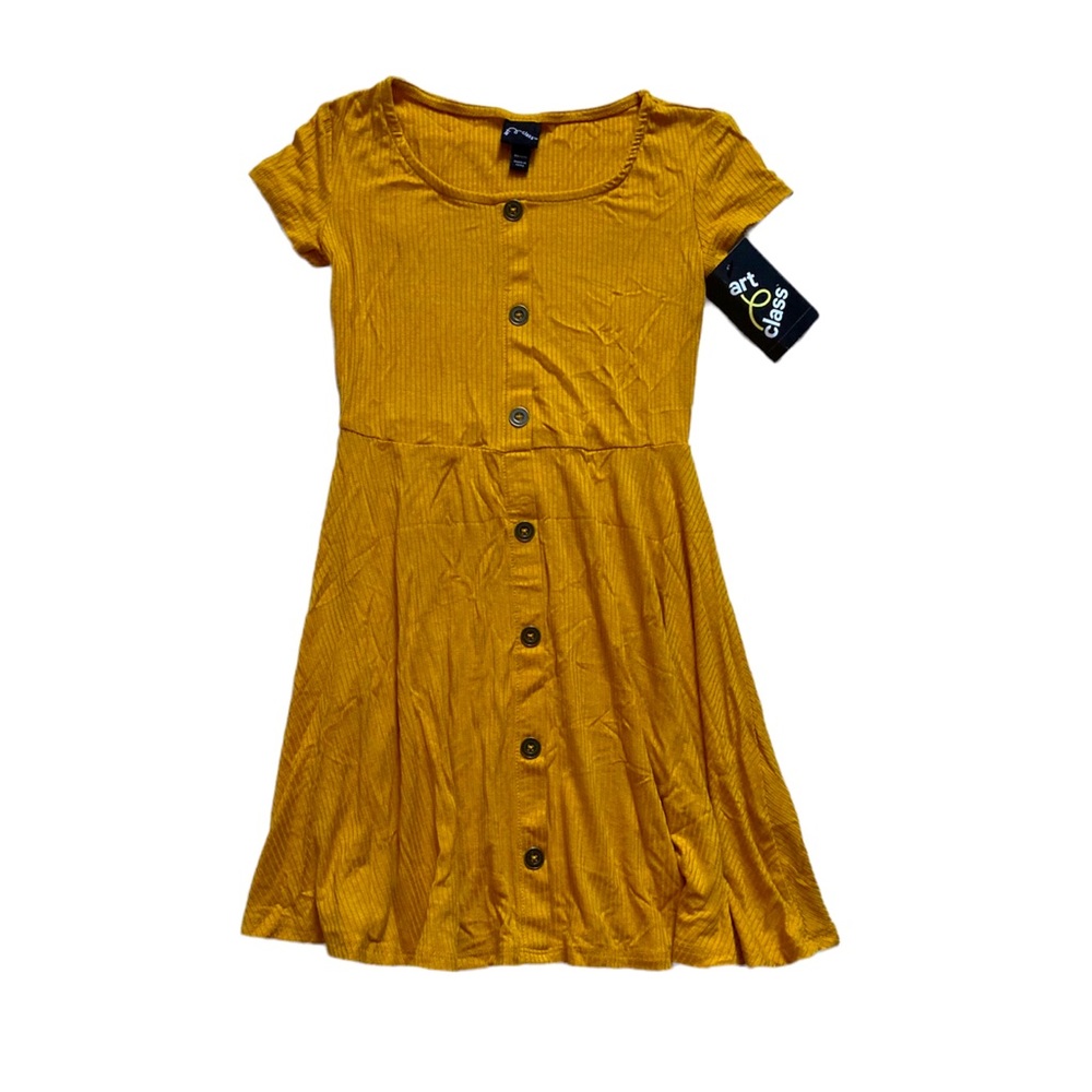 New Art Class xs kids button ribbed dress NWT
